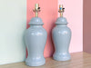Pair of Stormy Blue Ginger Jar Lamps