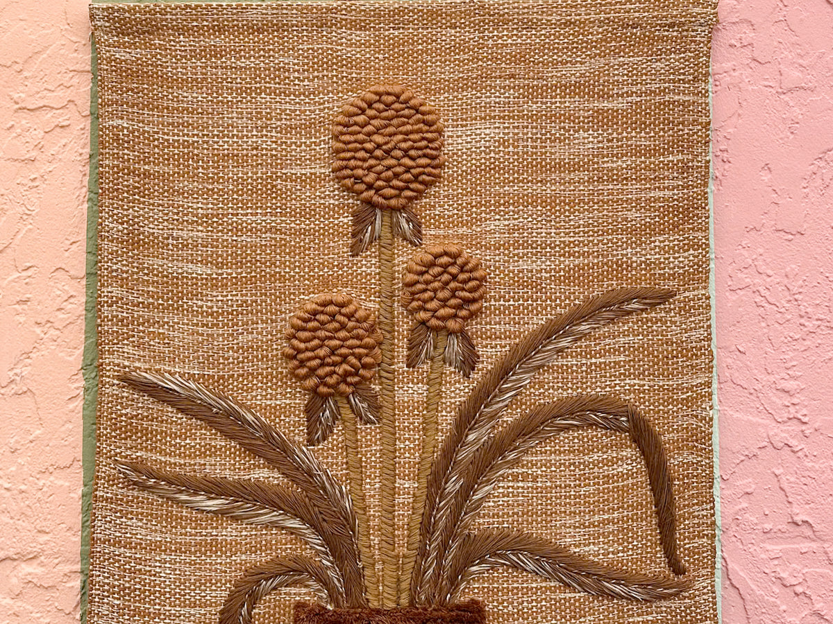 So 70's Woven Flower Wall Hanging