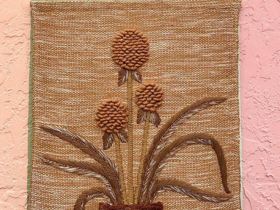 So 70's Woven Flower Wall Hanging