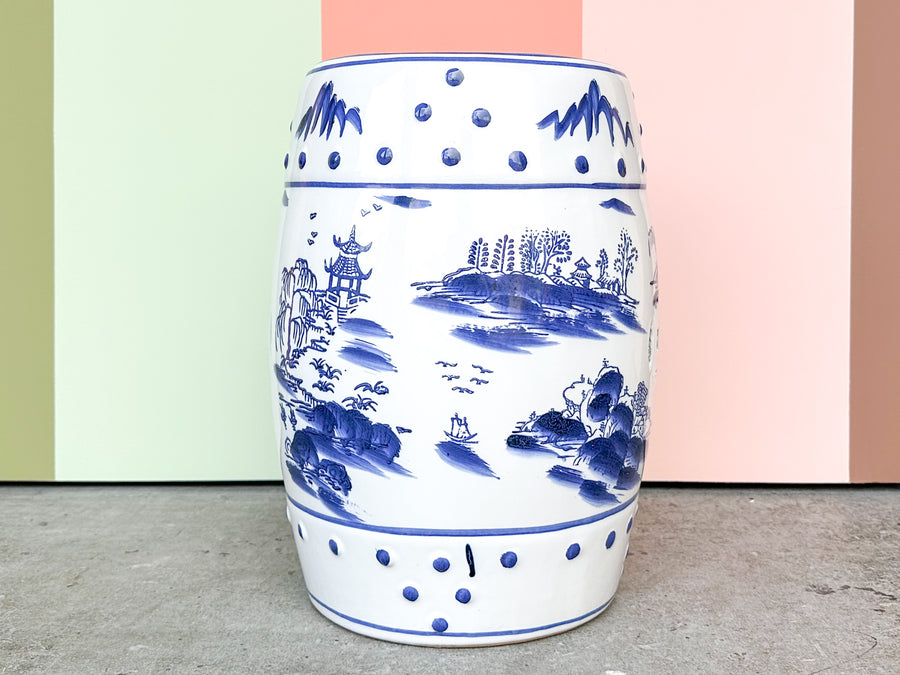 Kips Bay Show House Blue and White Pagoda Garden Seat