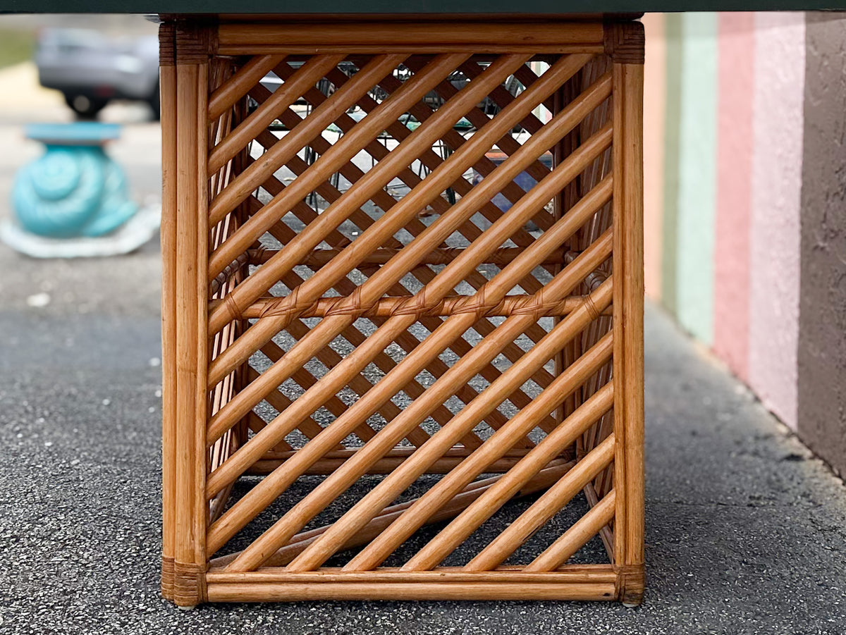 Old Florida Rattan Game Table