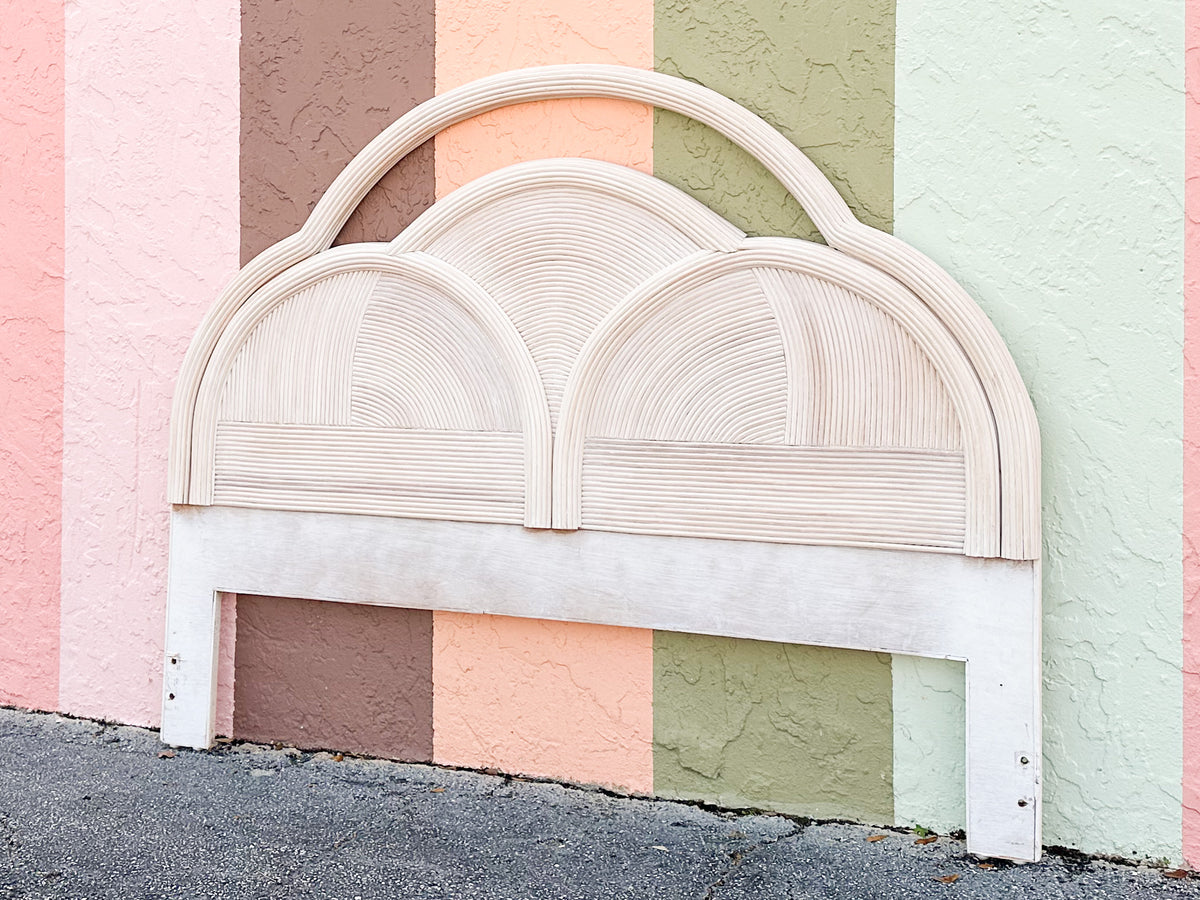 Coastal Cool Pencil Reed Rattan Queen Headboard
