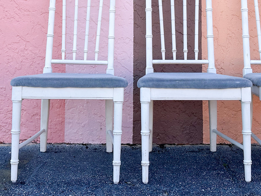 Set of Four Faux Bamboo Dining Chairs
