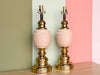 Pair of Blush Brass Lamps