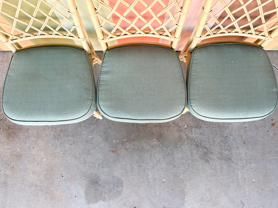 Set of Five Ficks Reed Rattan Dining Chairs