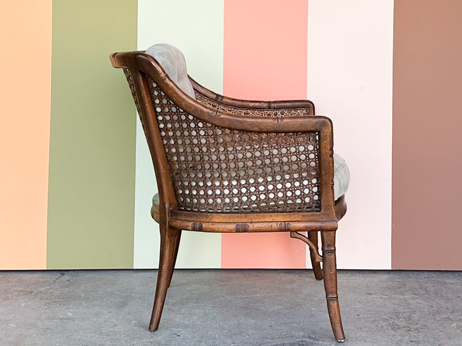 Faux Bamboo and Cane Arm Chair