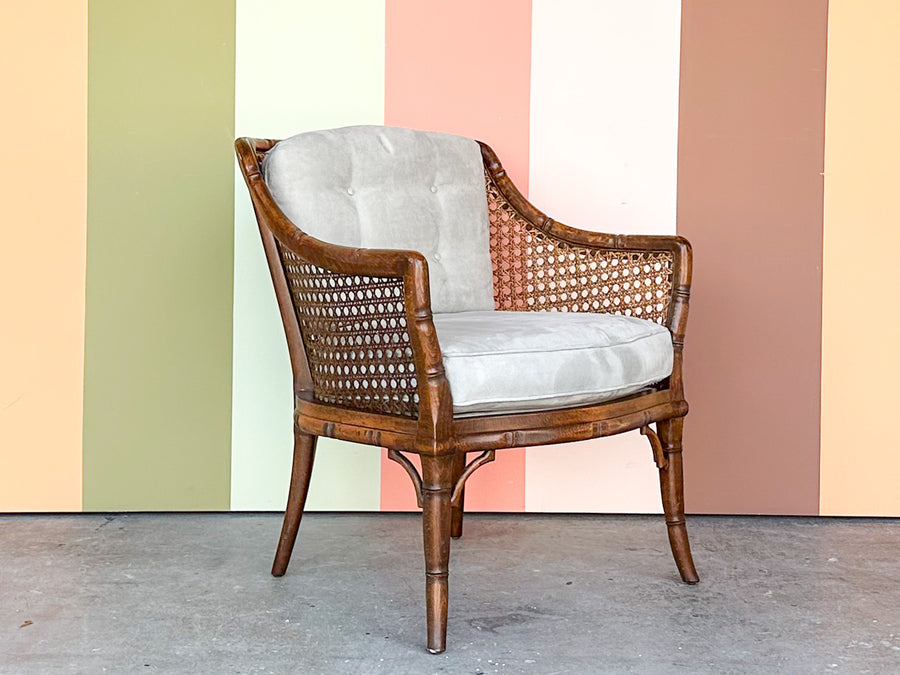 Faux Bamboo and Cane Arm Chair