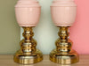 Pair of Blush Brass Lamps