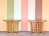 Pair of Island Chic Rattan Side Tables