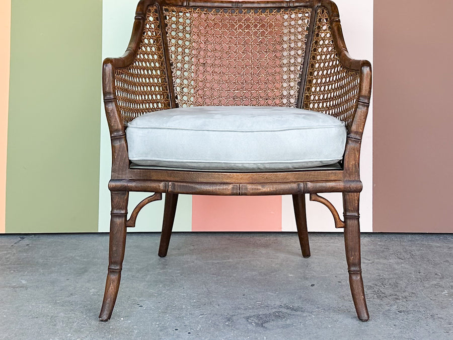 Faux Bamboo and Cane Arm Chair