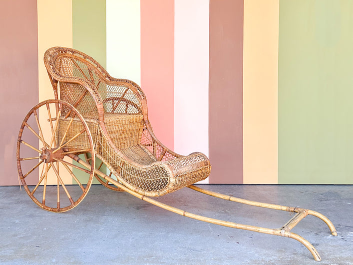 Chinoiserie Style Rattan Rickshaw
