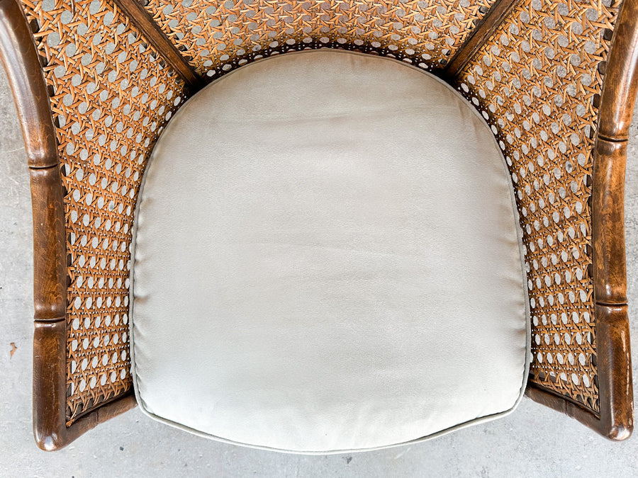 Faux Bamboo and Cane Arm Chair