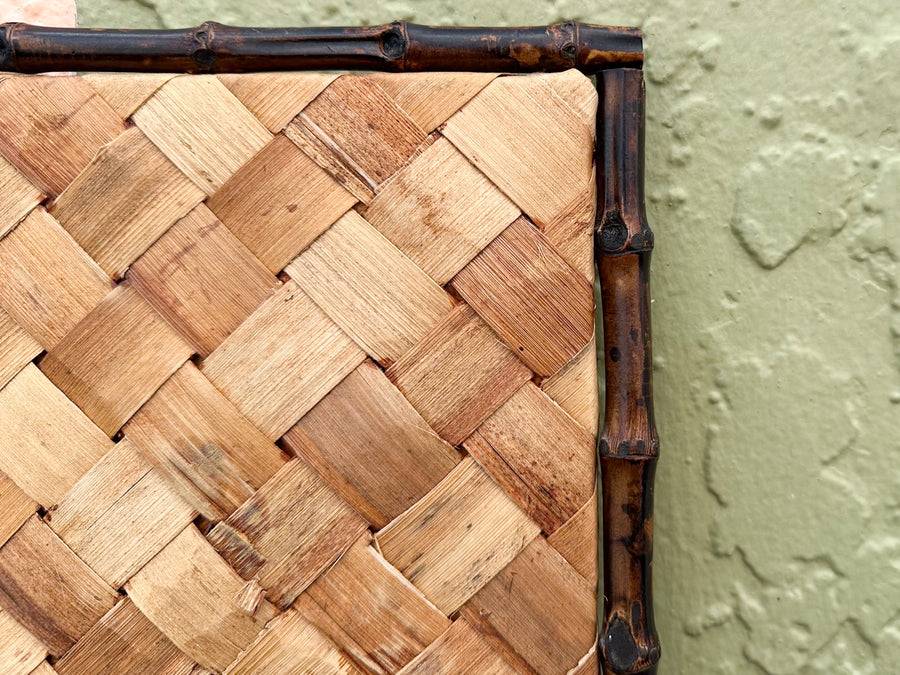 Woven and Bamboo Square  Mirror