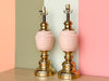 Pair of Blush Brass Lamps