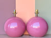 Pair of Dusty Pink Globe Lamps
