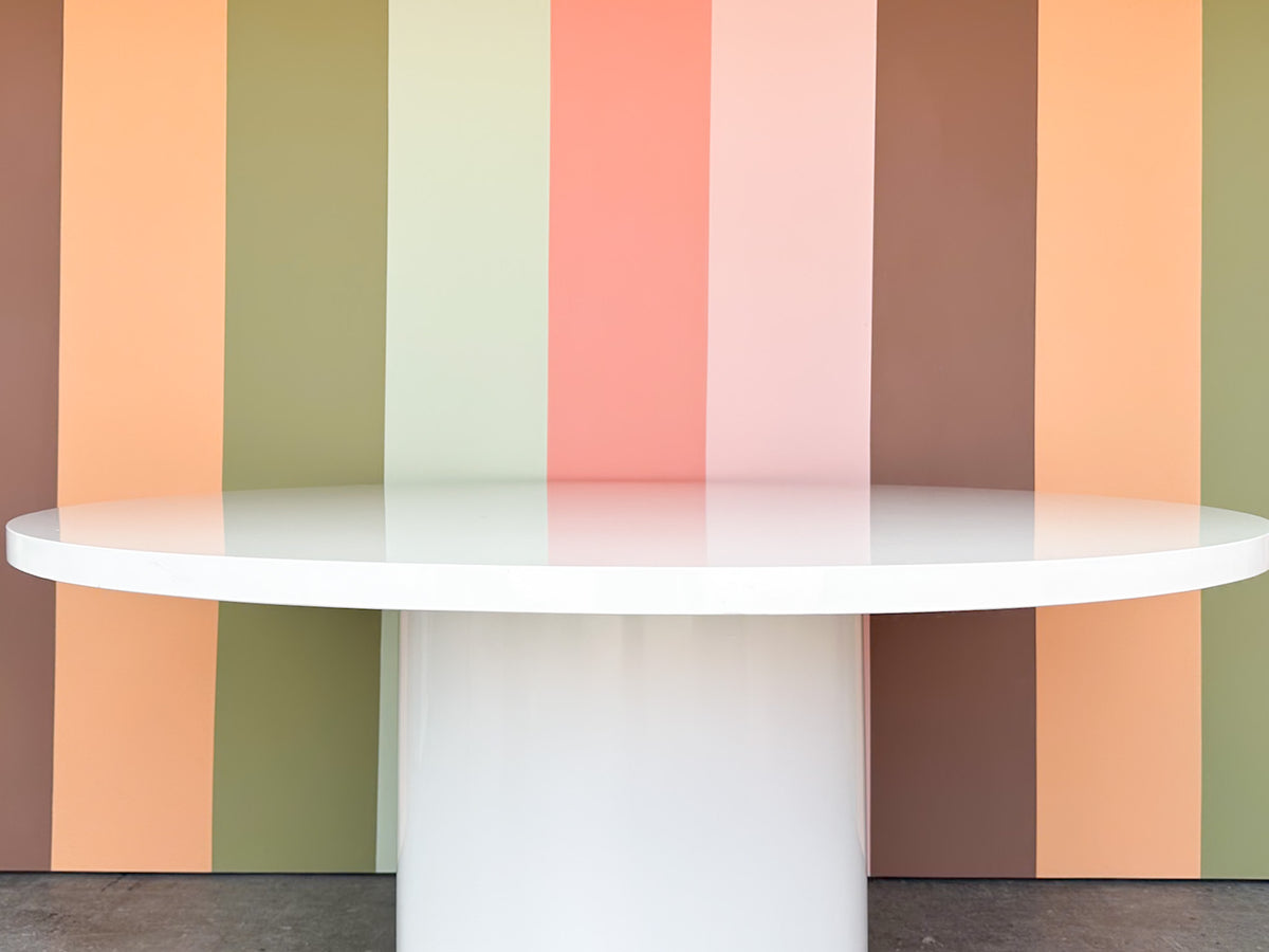 Custom Lacquer Pedestal Dining Table