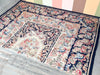 Amazing Granny Chic Navy Floral Needlepoint Rug