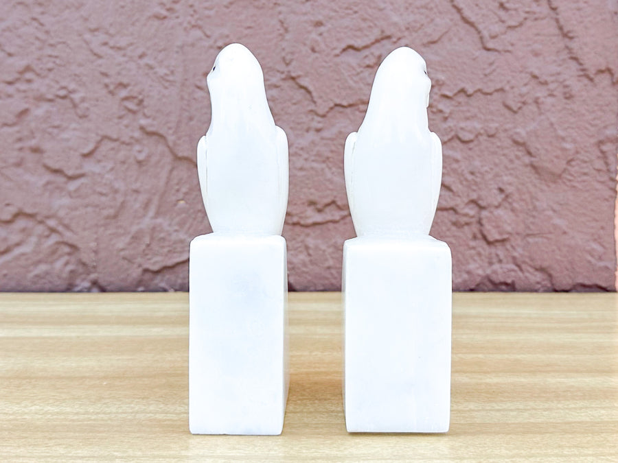 White Parrot Bookends
