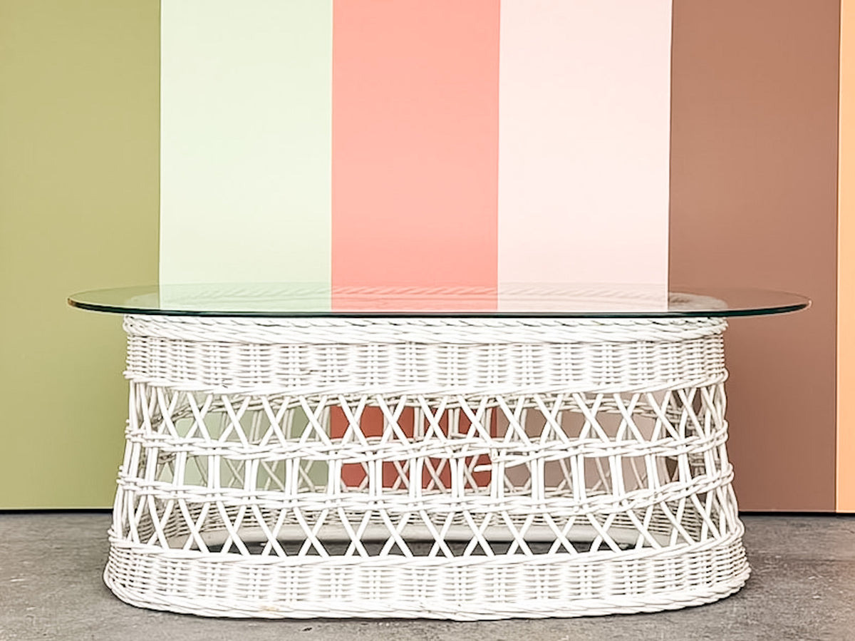Braided Rattan Coffee Table