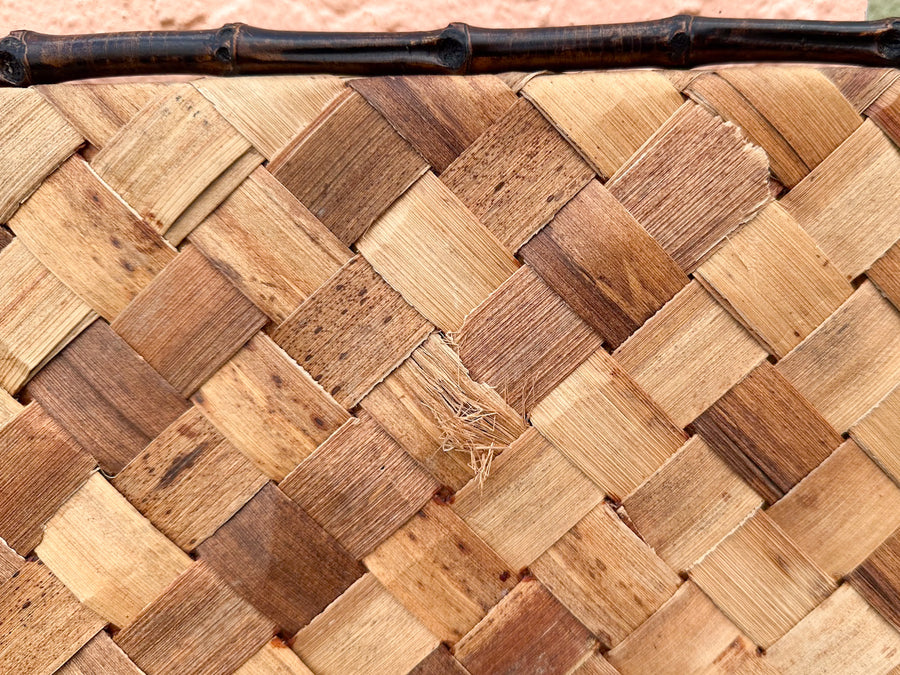 Woven and Bamboo Square  Mirror
