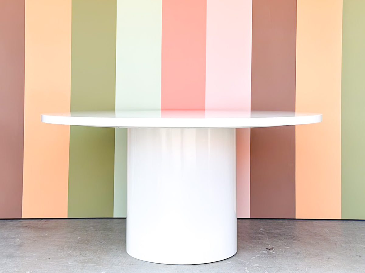 Custom Lacquer Pedestal Dining Table