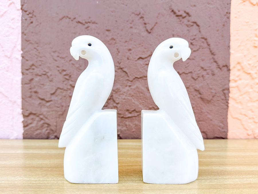 White Parrot Bookends