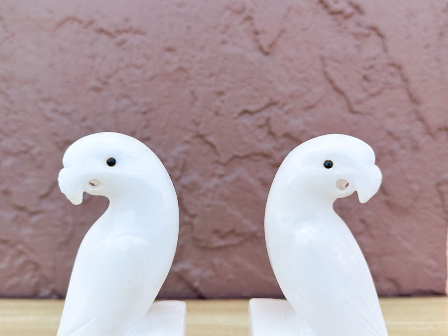 White Parrot Bookends
