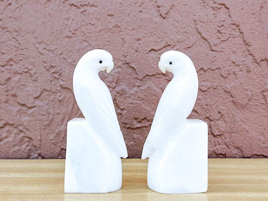White Parrot Bookends
