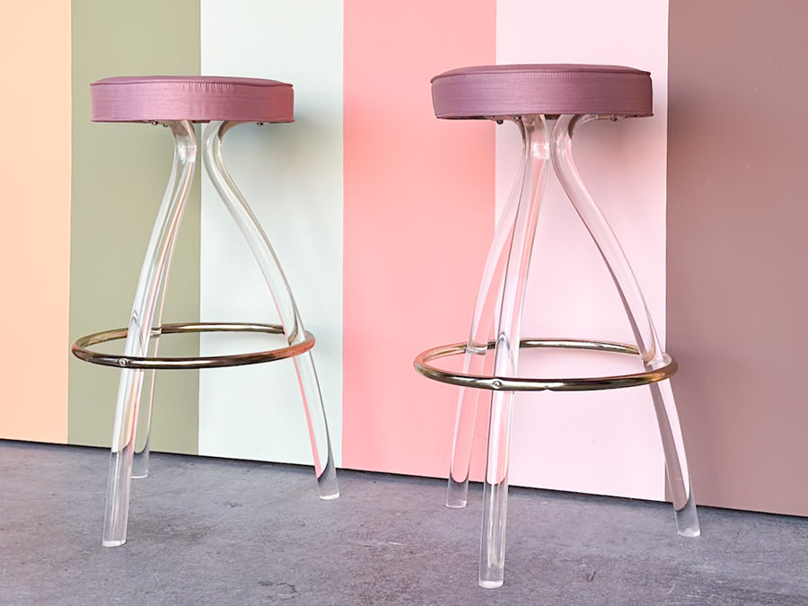 Pair of Lucite Bar Stools