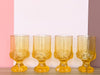 Set of Eight MCM Yellow Goblets