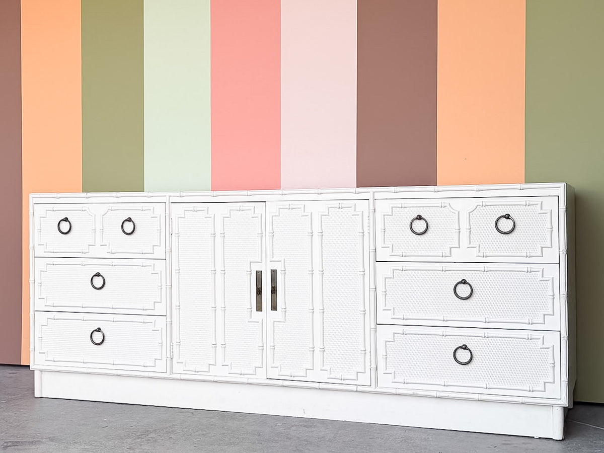 Faux Bamboo Omega Credenza