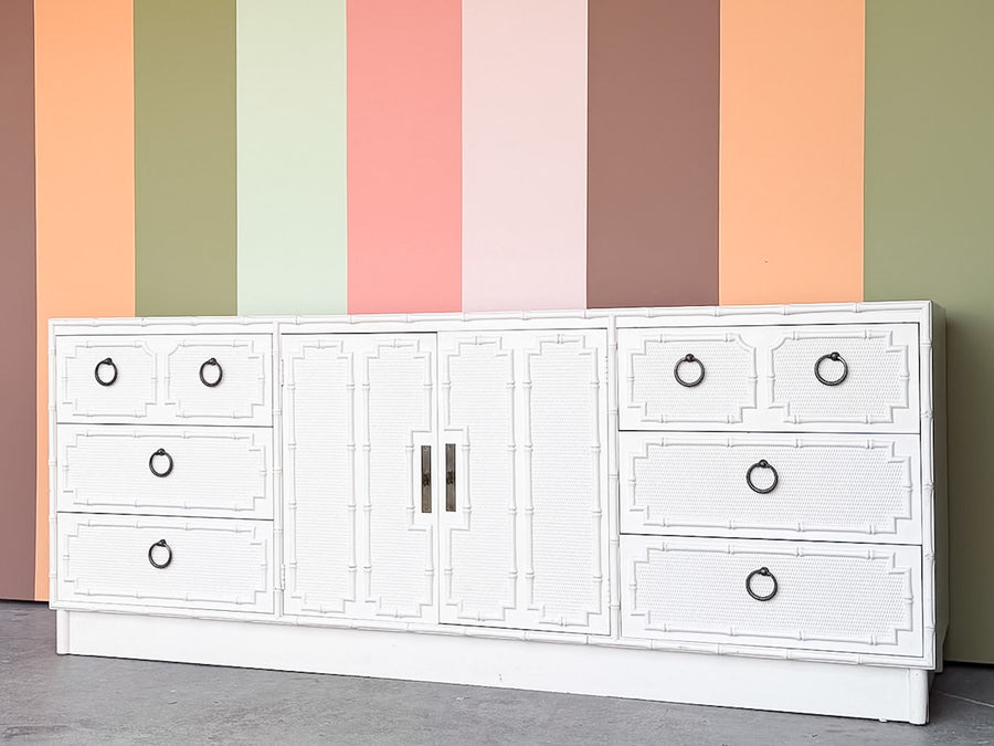 Faux Bamboo Omega Credenza