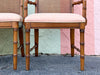 Set of Six Handsome Faux Bamboo and Cane Dining Chairs