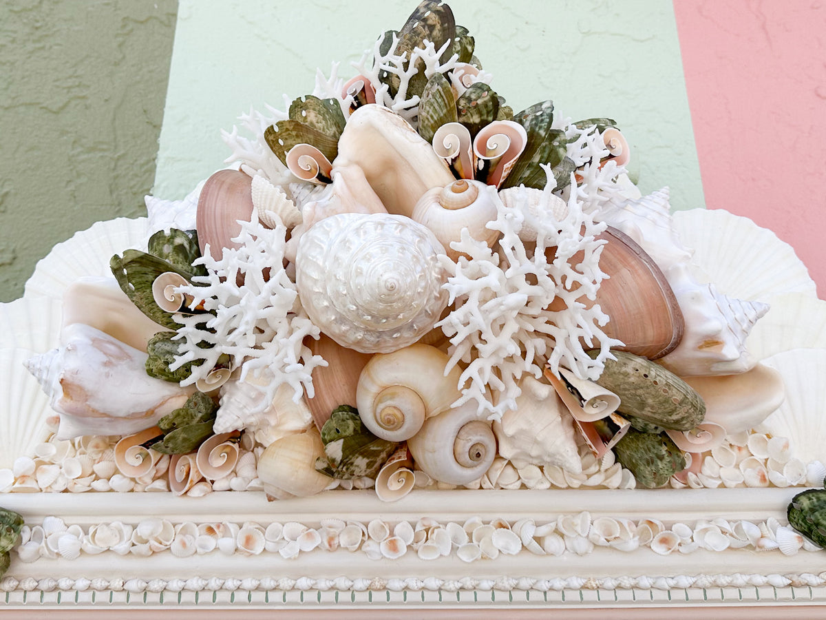 Pink and Green Tropical Shell Mirror