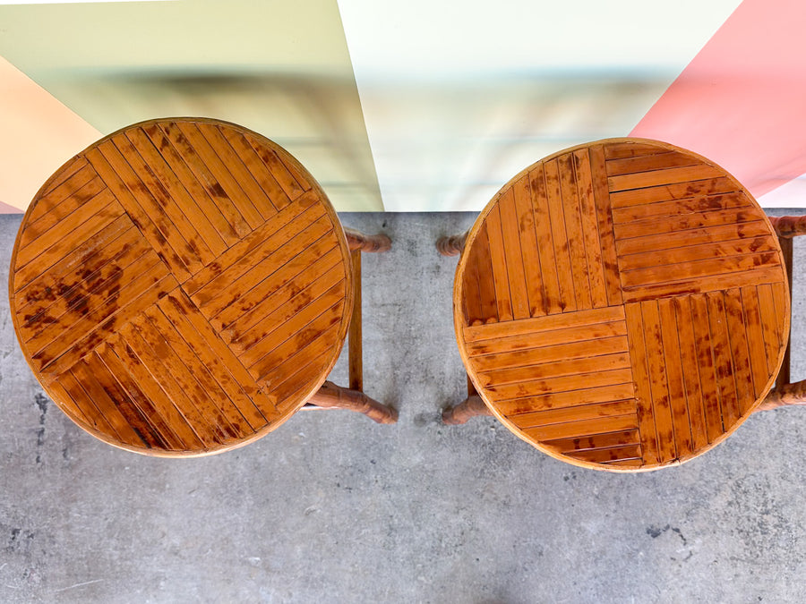 Set of Four Bamboo Counter Stools