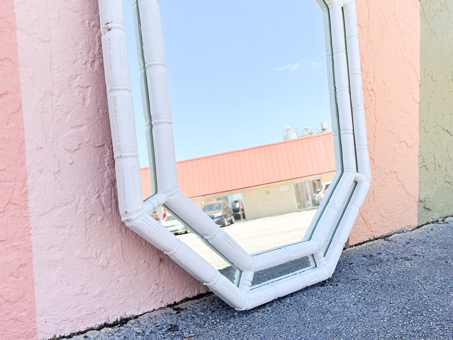 Faux Bamboo Octagon Mirror