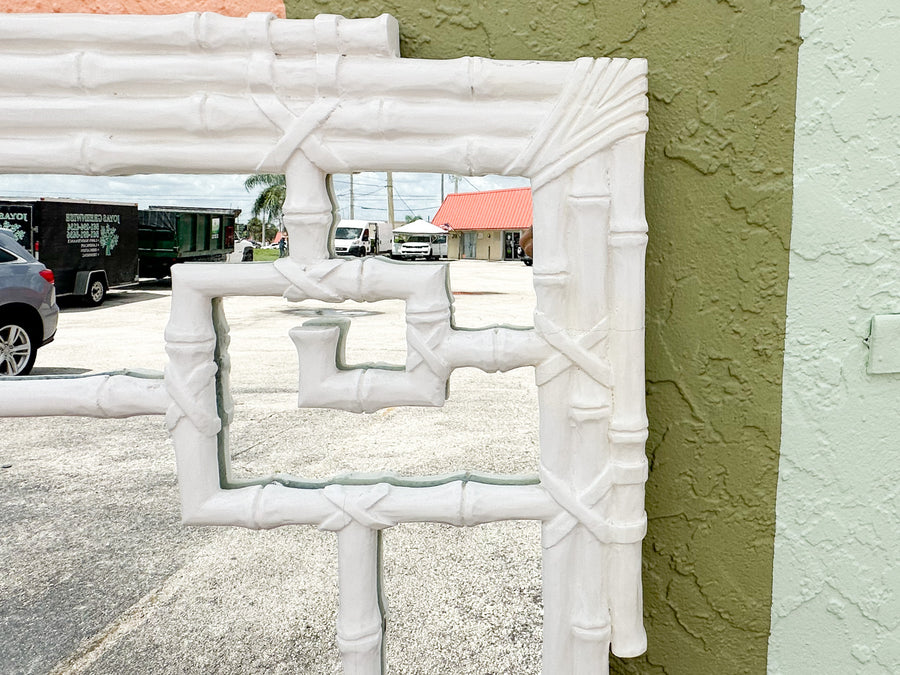 Large Greek Key Faux Bamboo Mirror
