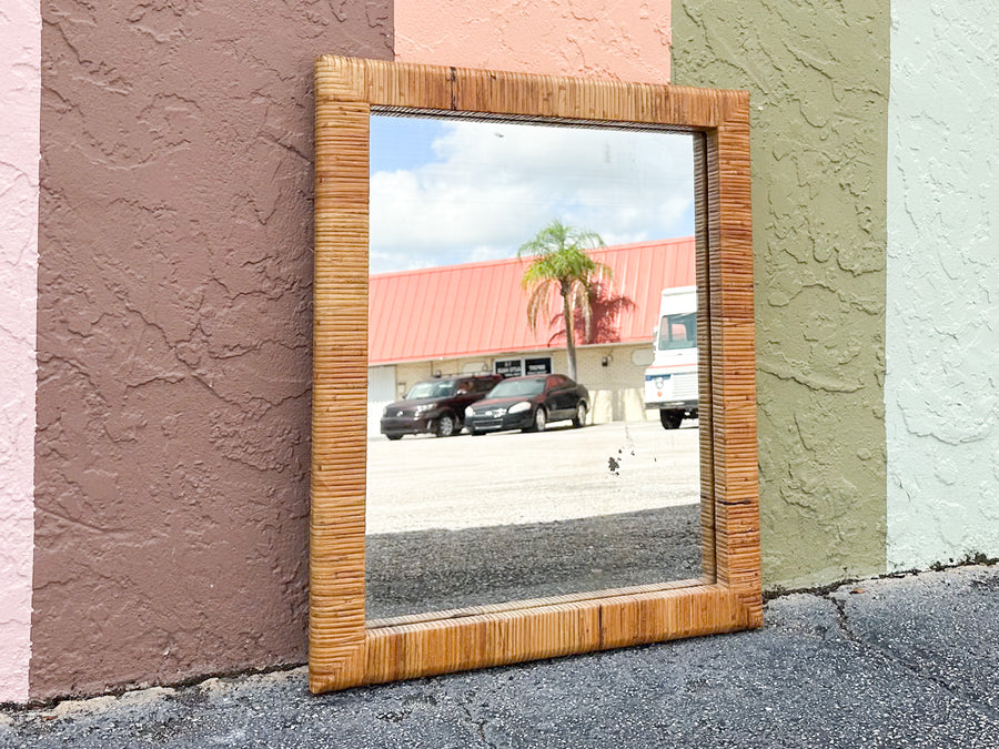 Rattan Wrapped Mirror