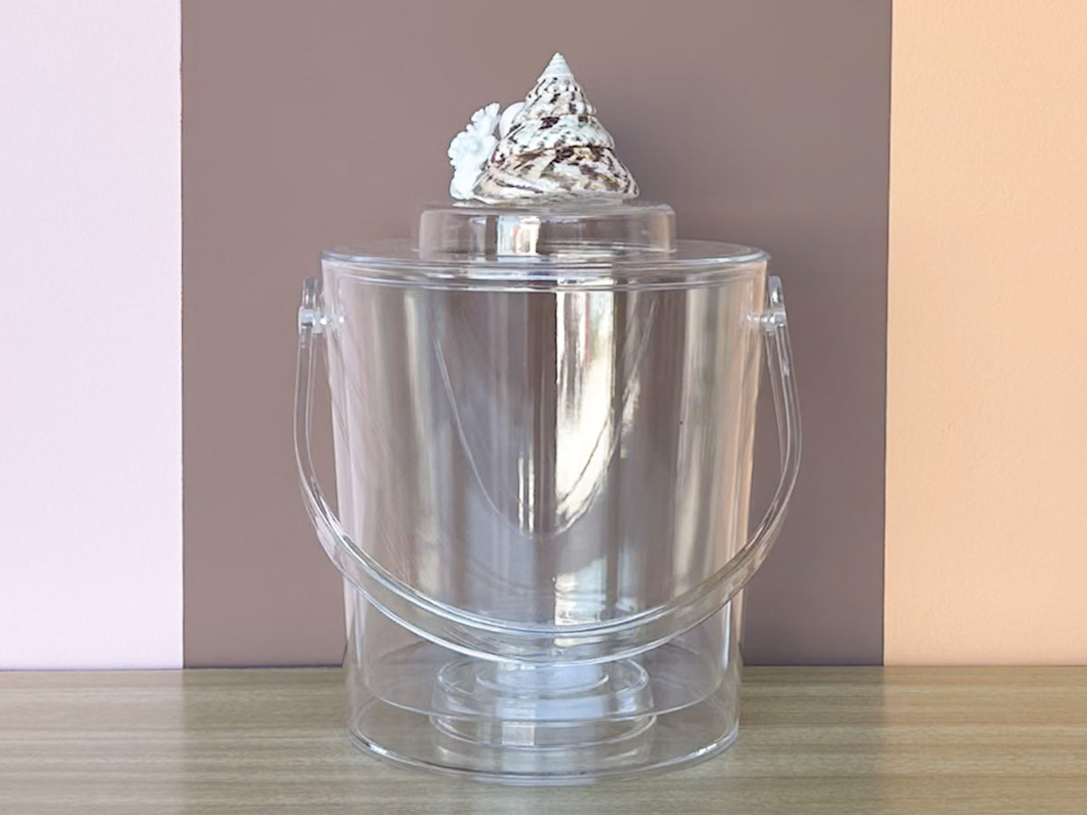 Cone and Coral Lucite Ice Bucket