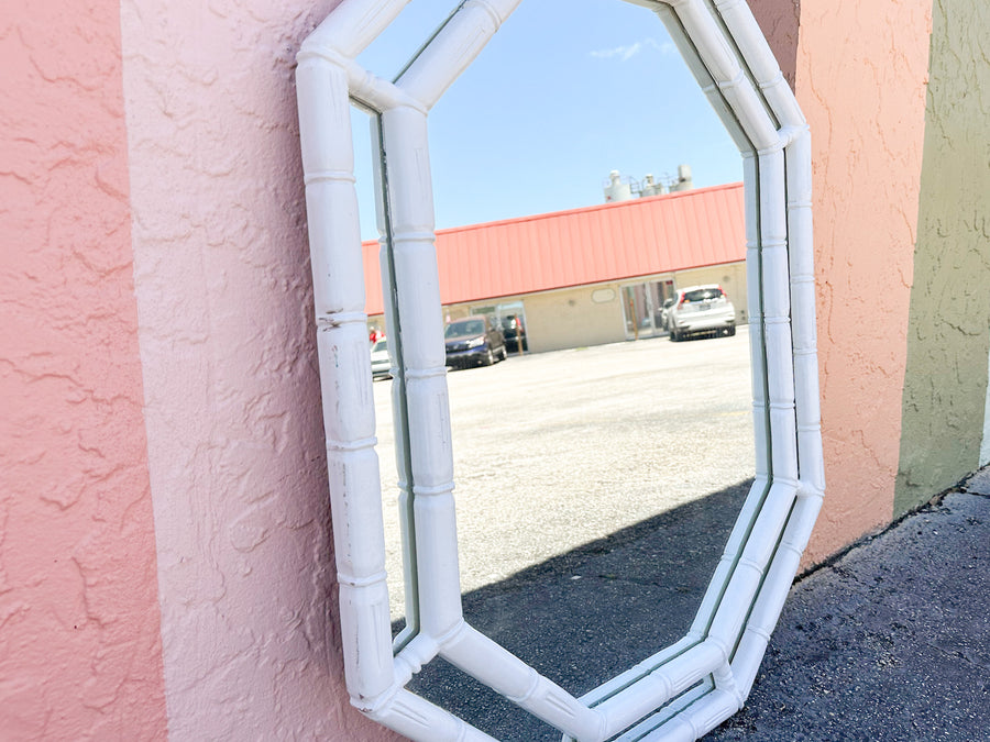 Faux Bamboo Octagon Mirror
