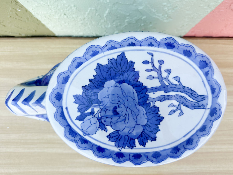 Petite Blue and White Elephant Garden Seat
