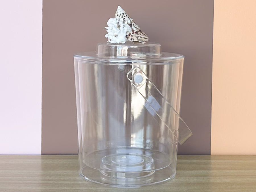 Cone and Coral Lucite Ice Bucket