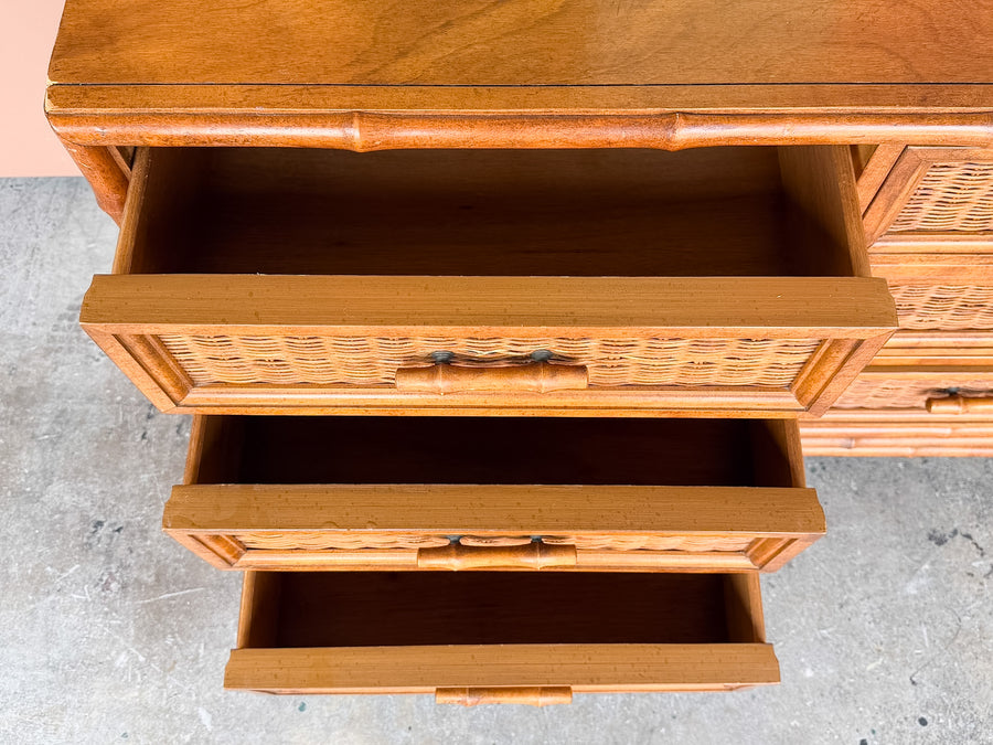 Island Style Faux Bamboo and Rattan Dresser