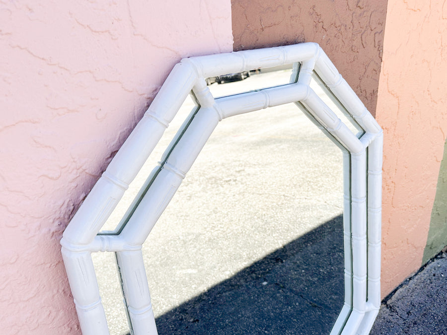 Faux Bamboo Octagon Mirror