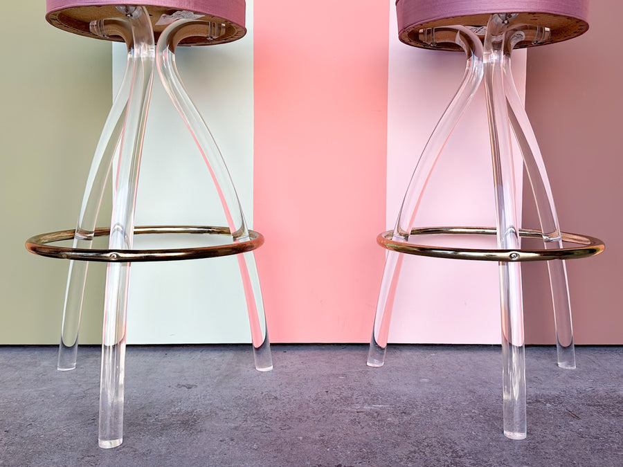 Pair of Lucite Bar Stools