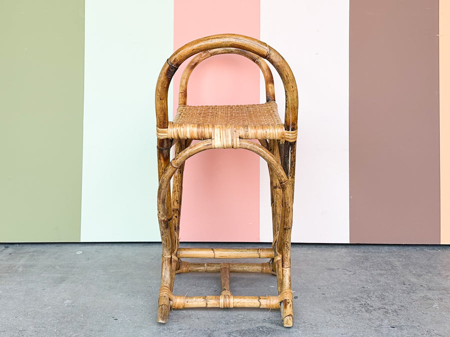 Petite Rattan Pagoda Bench