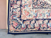 Amazing Granny Chic Navy Floral Needlepoint Rug