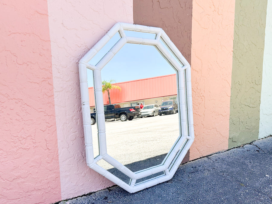 Faux Bamboo Octagon Mirror