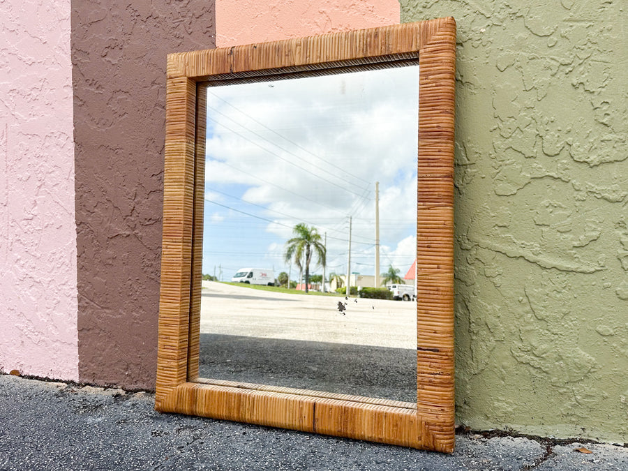 Rattan Wrapped Mirror