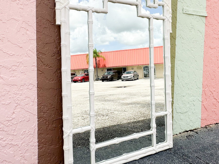 Large Greek Key Faux Bamboo Mirror
